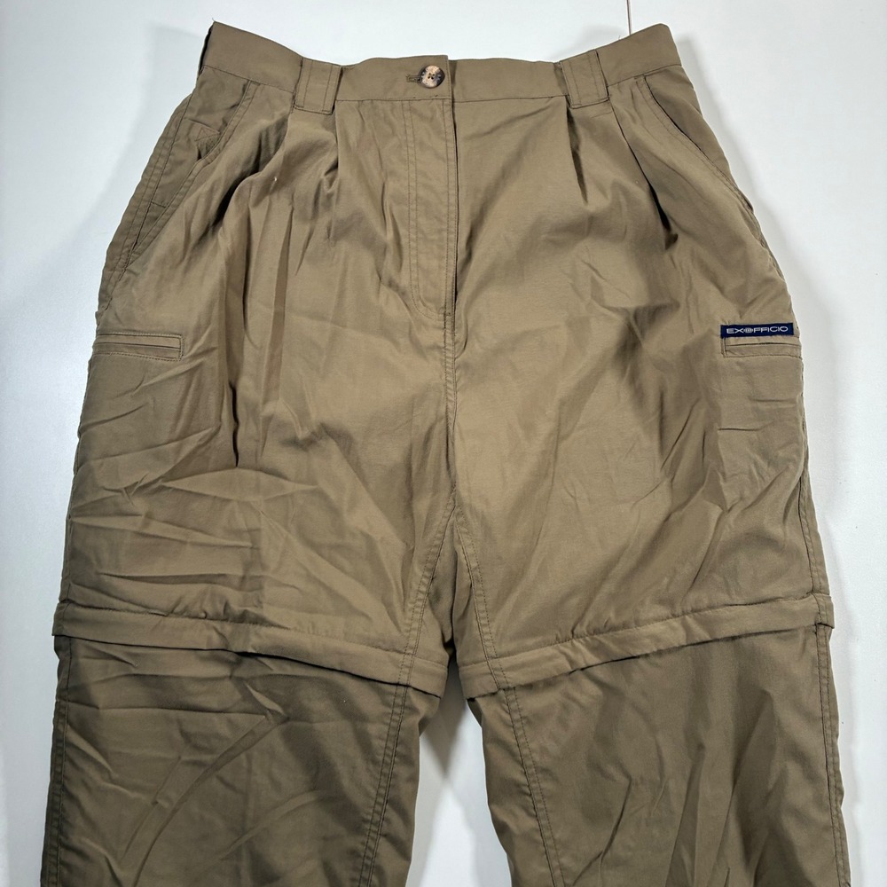 ExOfficio Convertible Pants Womens 16 32x29 Brown Khaki Hiking Zip Off Cargo